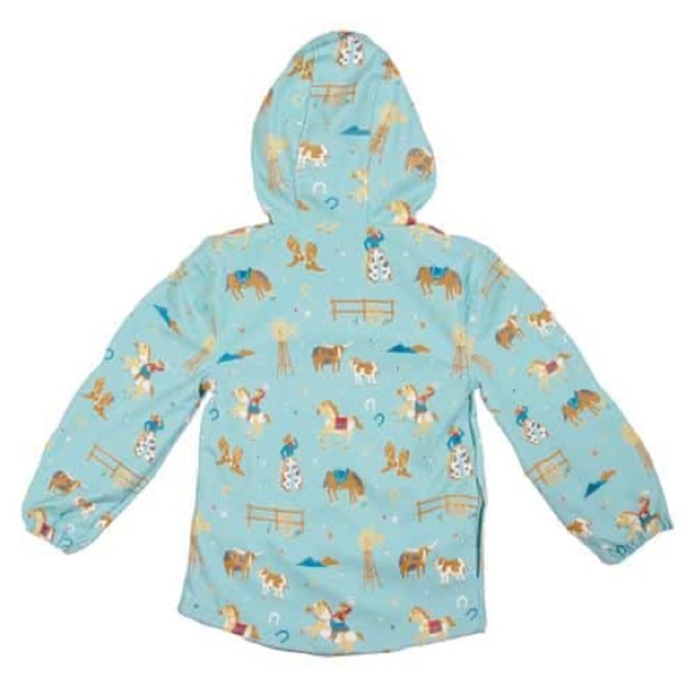 NWT - Stephen Joseph Kids Blue Horse Print Raincoat - Picture 2 of 4